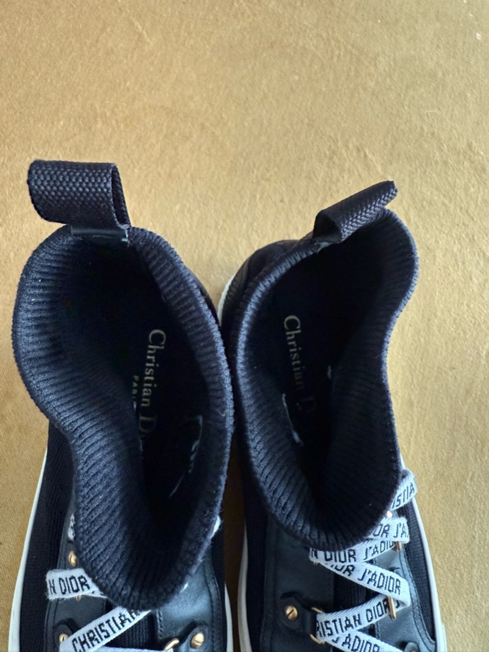 Dior Black High-Top Sneakers with Branded White Laces - Picture 10 of 10